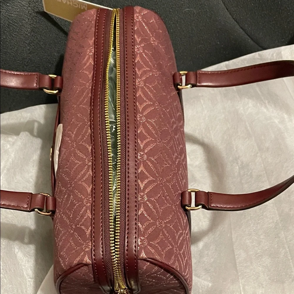MICHAEL Michael Kors Maroon Patterned Duffel/ Satchel - Picture 7 of 11